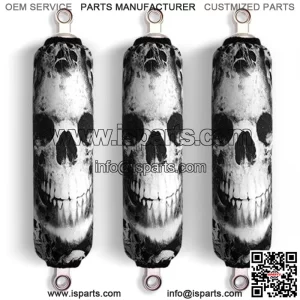 Dark Skull Shock Covers Honda TRX 250 TRX 300 TRX 400 EX TRX400 X (Set of 3)  (For: Honda FourTrax 200)