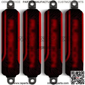 Black & Red Shock Covers for Honda Fourtrax Rubicon - Limited Edition (Set of 4) (For: Honda FourTrax Foreman 400)