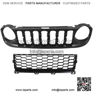 Replacement Black Bumper Upper & Lower Grille Grill For 2015-2019 Jeep Renegade