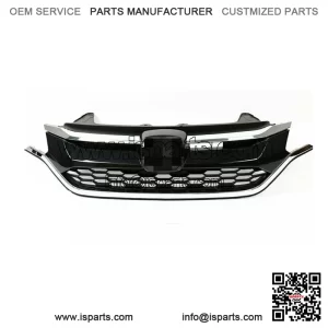 For Honda CRV 2015 2016 Front Bumper Upper and Lower Grille Set Black+Chrome