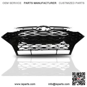 Front Upper Grille Fit For 2019-2020 Hyundai Elantra Sport Sedan Gloss Black