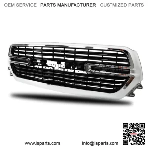Front Chrome Grille Grill Assembly For 2019-2022 Dodge Ram1500 Black Trim