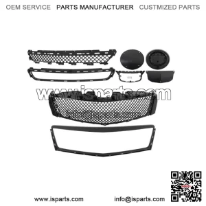 Front Upper Grill + Lower Grille + Outer Frame For 2013-2017 Cadillac XTS