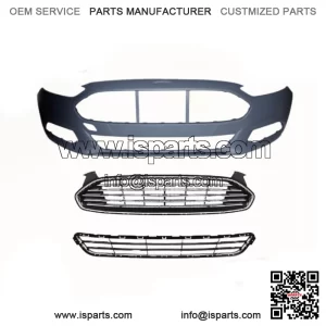 Front Upper&Lower GrilleFront Bumper Cover Fit For Ford Fion 2013-2016