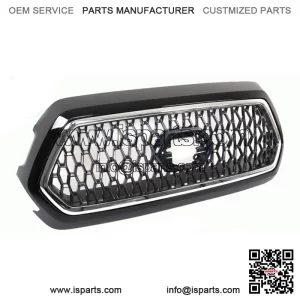 Front Bumper Grille Gray For 2019-2021 Toyota Tacoma TRD w/Chrome Trim