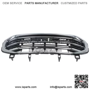 Front Bumper Grille Fit For 18-21 GMC Terrain SLT SLE Black W/Chrome Bar&Frame