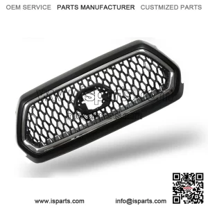 Front Upper Grille Matte Black Chrome Gray For 2016-2021 Toyota Tacoma Chrome