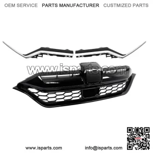 Front Bumper Grille & Chrome Trim Decor Strip Fit For 2020-2022 Honda CR-V