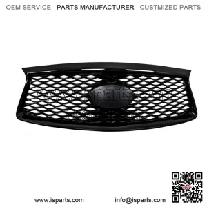 Front Bumper Upper Grille Grill Gloss For 2016-2019 2020 INFINITI QX60 Black
