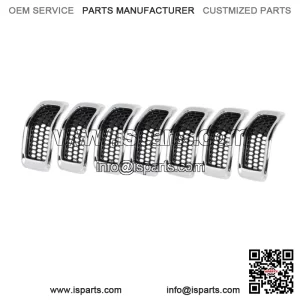 Fit For Jeep Cherokee 2014-2018 7X Chrome Black Honeycomb Mesh Grille Inserts