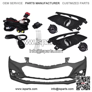 Front Bumper Cove W/O Park Assistr&Haloge Fog Lights For 2016-18 Chevy Cruze LS