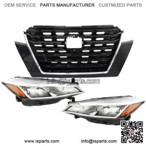 Front Upper Grille Assembly+Headlight Halogen For 2021-2023 Nissan Kicks S/SV