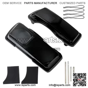 69" Vivid Black Speaker Lids For Touring 1994-2013 Saddlebags CVO Style