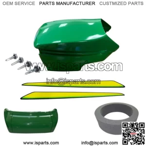 New Upper &Lower Hood/Bumper/Foam Isolator/LH&RH Stickers Fits John Deere 345 UP