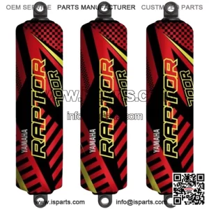 Red Black & Yellow Shock Covers for Yamaha Raptor YFM700 New Model [2025]