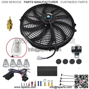 16" Electric Radiator Fan High 3000 + Cfm Thermostat Wiring Switch Relay Kit