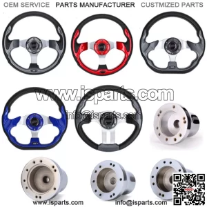 Golf Cart Steering Wheel / Chrome Adapter For EZGO Club Car Yamaha Carts