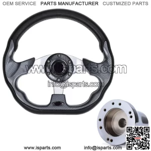 Golf Cart Steering wheel 12.5"  W/ Chrome Adapter for Club Car DS Carts