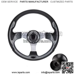 12.5inch Golf Cart Steering Wheel with Black Hub Adapter for Club Car DS Carts