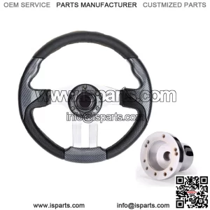 Golf Cart Steering Wheel and Adapter for EZGO TXT RXV Cart Carbon Fiber