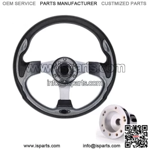 12.5inch Golf Cart Steering Wheel with 5/6 Hole Hub Adapter for EZGO TXT RXV