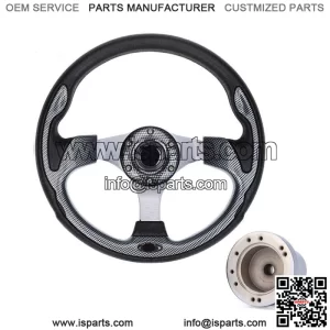 Golf Cart Steering Wheel and Adapter for Club Car DS Carts -Carbon Fiber