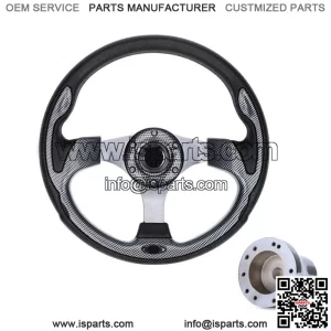Golf Cart Steering Wheel with Adapter for Club Car Precedent Carbon Fiber