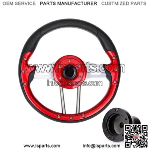 12.5" Golf Cart Steering Wheel & Black Hub Adaptor for Club Car DS Carts
