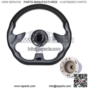 12.5inch Golf Cart Steering Wheel For Yamaha Golf Cart w/ Chrome Hub Adapter