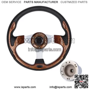 Brown Golf Cart Steering Wheel with Chrome Adapter for Yamaha G8 G9 -G29 Drive