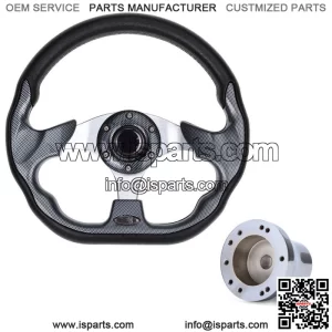 Golf Cart Steering Wheel and Chrome Adapter Fit Club Car Precedent Cart