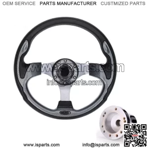 12.5inch Golf Cart Steering Wheel with 5/6 Hole Hub Adapter for EZGO TXT RXV