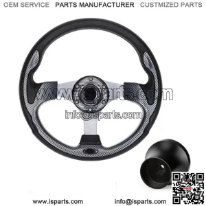 Golf Cart Steering Wheel & Black Hub Adapter 5/6 Hole for Club Car Precedent