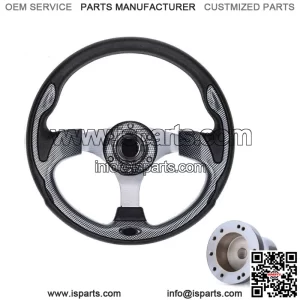 Golf Cart Steering Wheel with Adapter for Club Car Precedent Carbon Fiber