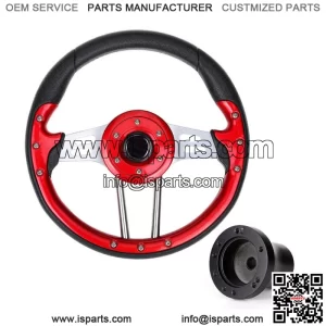 12.5" Golf Cart Steering Wheel & Black Hub Adaptor for Club Car DS Carts
