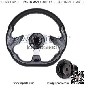 Golf Cart Steering Wheel and Black Adapter Fit Club Car Precedent Cart