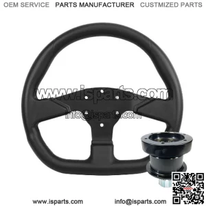 D-Shape Steering Wheel Black Flat + Quick Disconnect Release RZR X3