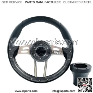 Black Volt Golf Cart Steering Wheel With Hub Adapter for Club Car DS