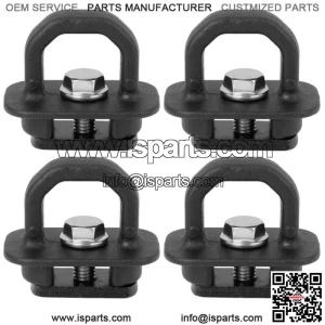 Truck Bed Side Wall Tie Down Hooks 4PC Set Black For Sierra Silverado Canyon (For: More than one vehicle)