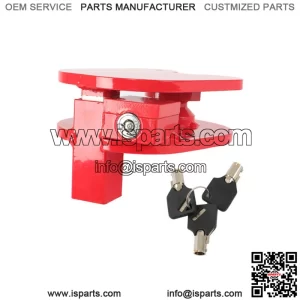 Steel Ball and Ring Hitch Lock Electro-Plated and Powder Coated Finish Red