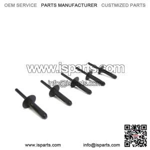 1 Set of 5 OEM Plastic Black Rivets  0423-046