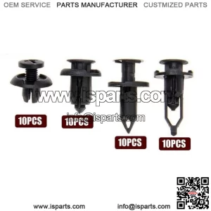 40X Car Body Rivet Push Pin Bumper Fender Retainer Trim Moulding Clips Parts Kit (For: Ford F-150)