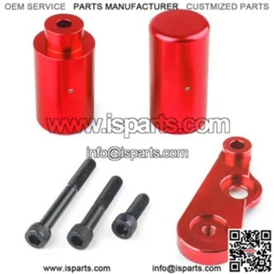 06-09 Suzuki GSX-R600 + GSX-R750 Black Non-cut Frame Slider Protective Cover #Red