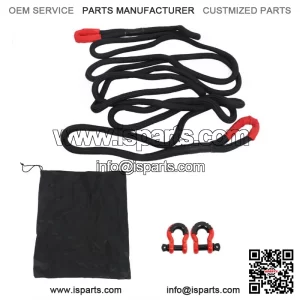 1"  30ft Kinetic Recovery Rope Towing Rope W/2 D Ring Shackles 41500 LBS