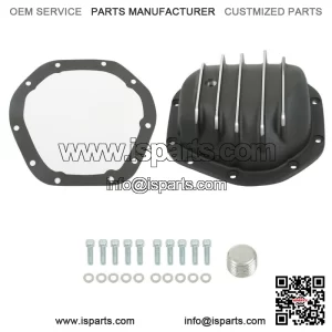 For Dana 44 10-Bolt Rear Aluminum Differential Cover with Gasket & Drain Plug