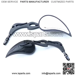 Motorcycle Rear View Mirrors for Handlebar - Black Harley Davidson Mirrors, New Aftermarket Parts Compatible with Scooter, Moped, Street Bike, Dirt Bike, Touring, Cruiser, Chopper