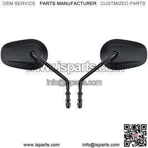 Black Sportster Mirrors with M8 Thread, Long Stem for Road King Street Electra Glide Road Glide Dyna Softail Rearview 1982-2019 2020 2021 2022 2023