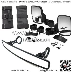 Fit KAWASAKI MULE Teryx 800 Round Roll Cage Bar Rear Side View Mirror Kit+Grip
