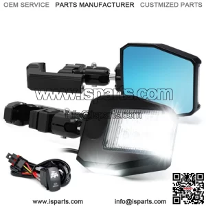 UTV LED Side View Mirrors w/ Puddle Lights Fit 1.75"-2 Inch Roll Cage Bar (For: More than one vehicle)