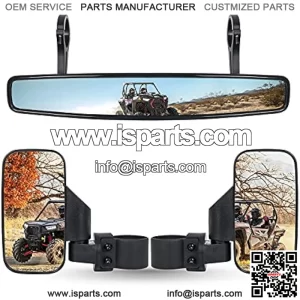 UTV Rear view Side Mirror And Center Mirror For 1.75" Roll Bar Compatible with Yamaha Rhino YXZ, Polaris RZR 800 900 1000 Turbo PRO XP, Honda Pioneer, Arctic Cat Wildcat Trail, Kawasaki Teryx
